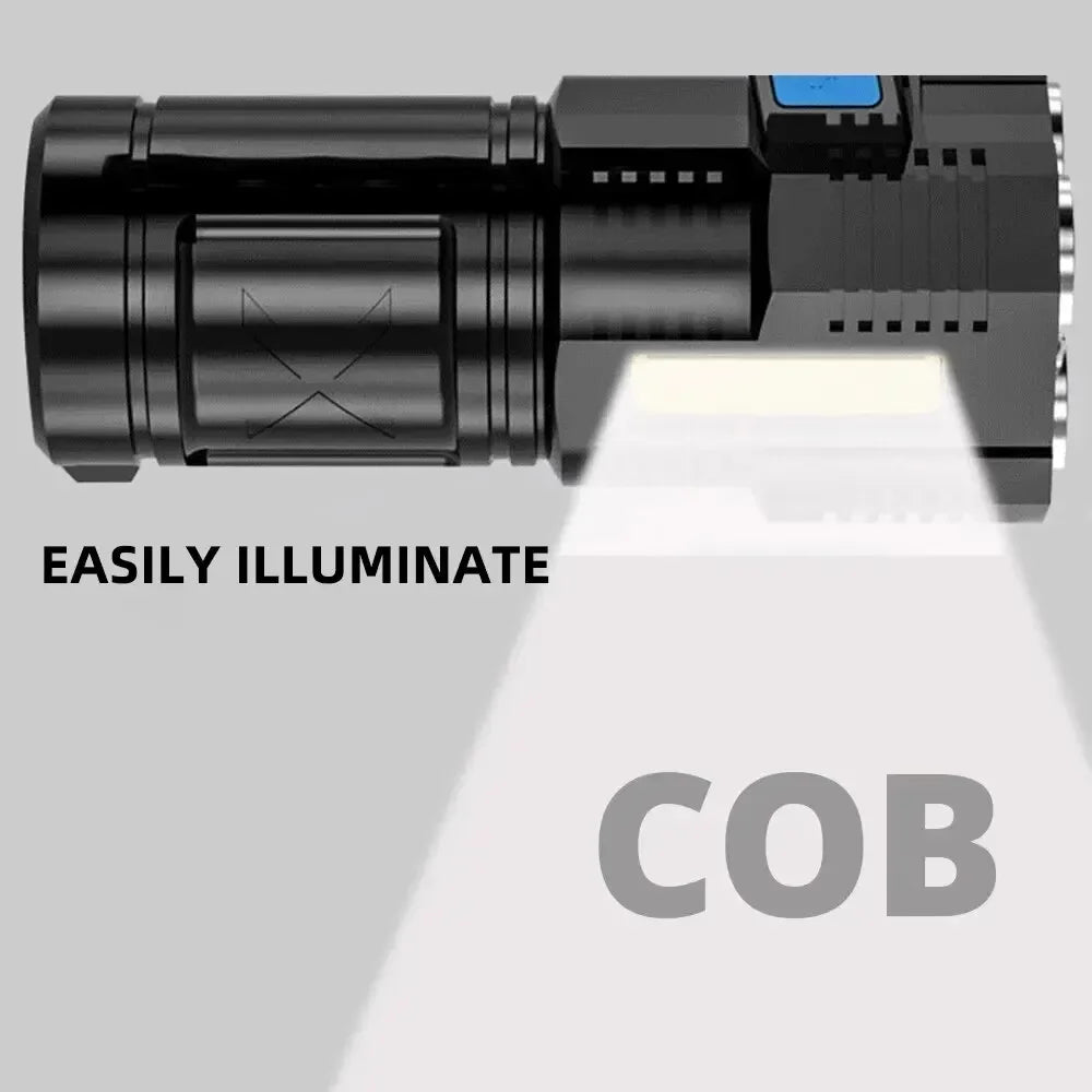 Powerful Rechargeable LED Flashlight S3 Waterproof Long Range Torch Lamp for Camping Outdoor Use