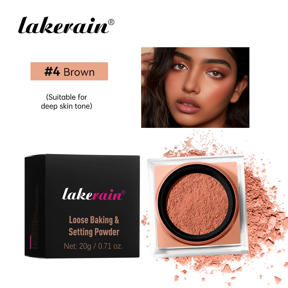 Loose Baking & Setting Powder by LAKERAIN – Long-Lasting Oil Control, Matte Finish, Smooth Texture