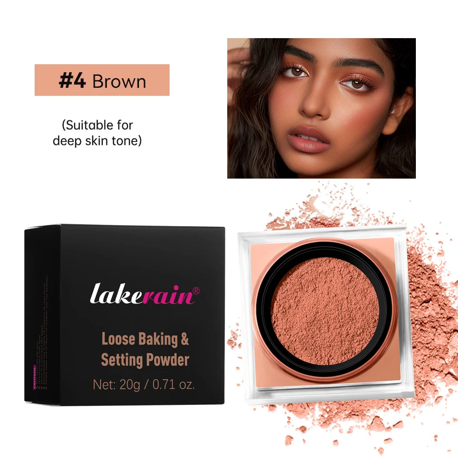 Loose Baking & Setting Powder by LAKERAIN – Long-Lasting Oil Control, Matte Finish, Smooth Texture