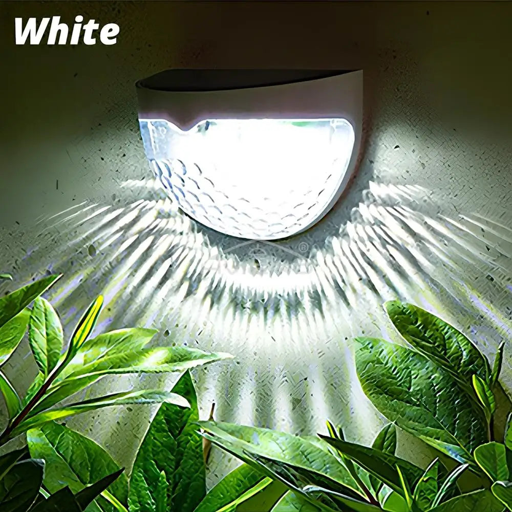 Solar Fence Lights 6 LED Beads Waterproof Garden Wall Deck Outdoor Lighting IP65 Auto On Off