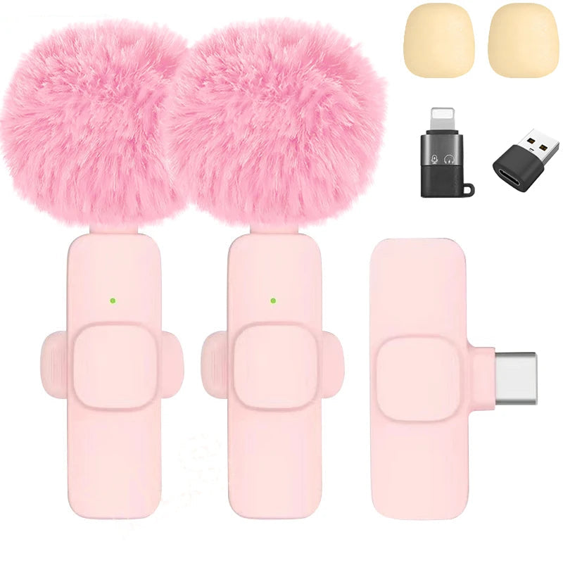 Wireless Lavalier Microphone for iPhone Android PC Camera Live Streaming Recording Audio