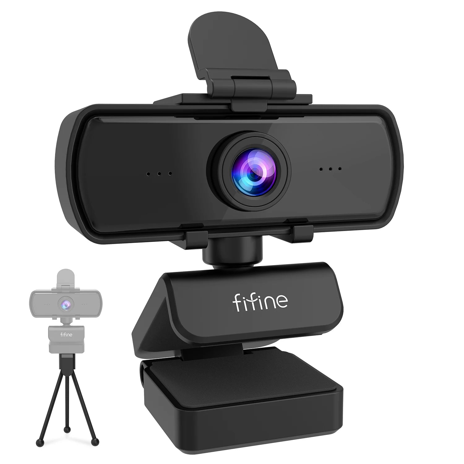 FIFINE K420 1440p Full HD USB Webcam with Microphone, Wide Angle Lens & Tripod for PC Laptop