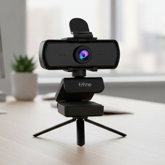 FIFINE K420 1440p Full HD USB Webcam with Microphone, Wide Angle Lens & Tripod for PC Laptop