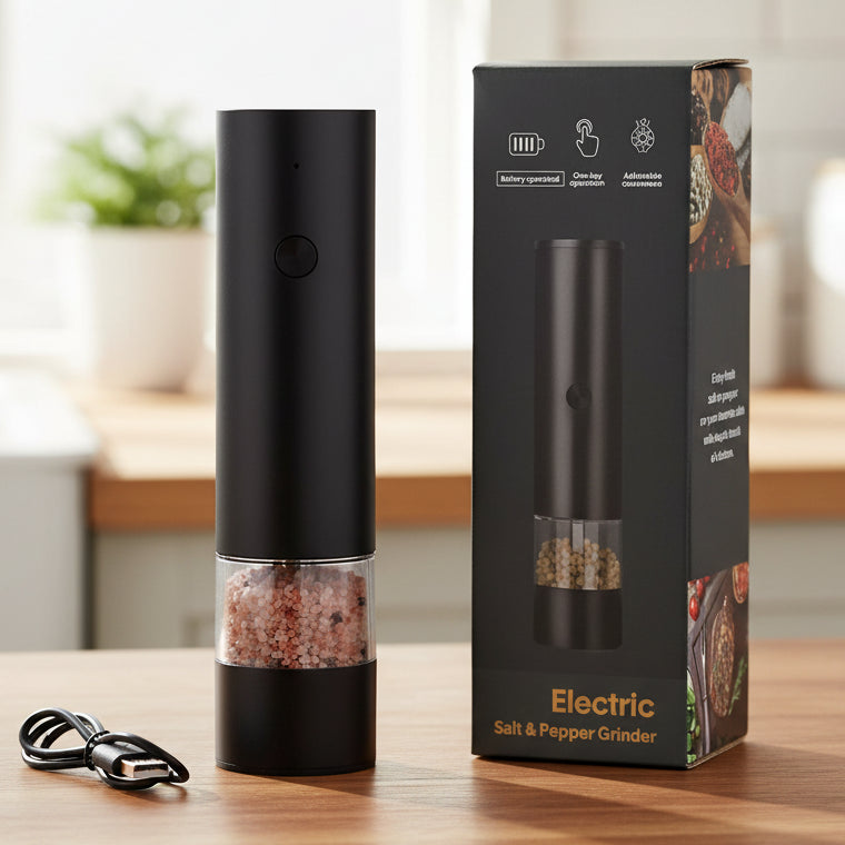 Rechargeable Electric Salt and Pepper Grinder Adjustable Coarseness Large Capacity Spice Mill Tool